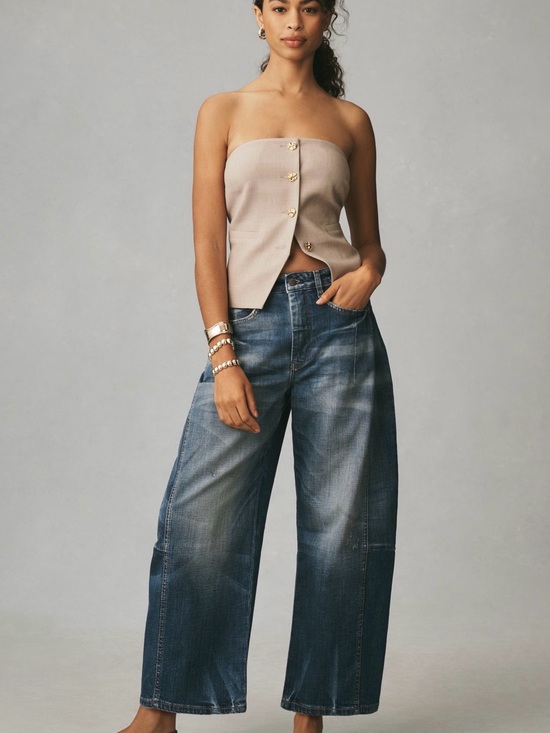 Pilcro Denim - Pilcro Mid-Rise Heritage Barrel Jeans - Casual Women's Jeans